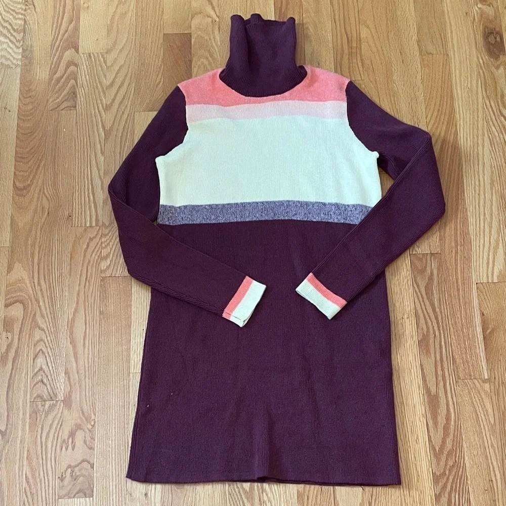 Free People Multicolor Turtleneck Sweater dress